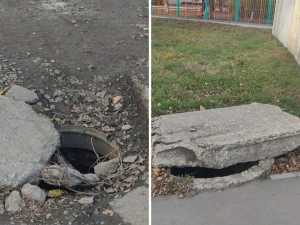 Открытые люки возле детского сада в Шахтах ждут свою жертву