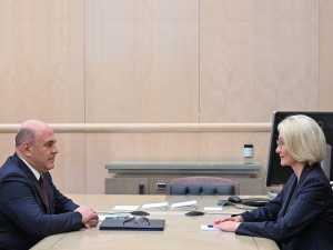 Михаил Мишустин встретился с советником губернатора Ростовской области Викторией Абрамченко