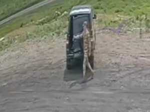 В Шахтах на запись камеры попал мужчина, который выкинул в поле коробок с котятами