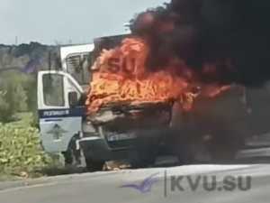 Полицейская Газель сгорела дотла в Октябрьском районе