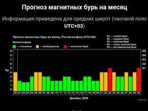 Стало известно, когда в декабре на Шахты обрушатся магнитные бури
