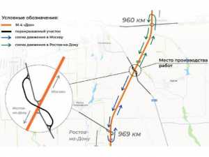 Схема движения по трассе М-4 "Дон" под Шахтами изменится из-за ремонта путепровода