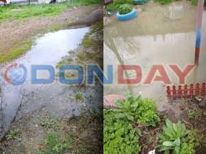 В поселке Артем Шахт возле многоквартирного дома появилось озеро нечистот